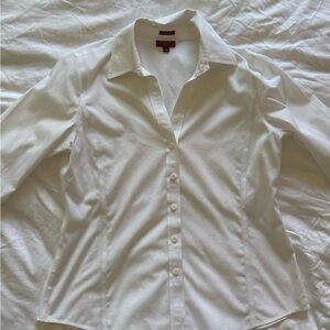 Talbots white fitted button down
